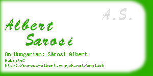 albert sarosi business card